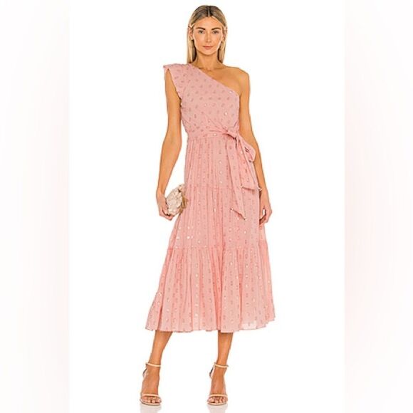KARINA GRIMALDI Women's Pauline Dot Dress in Blush Size Medium - Picture 1 of 7